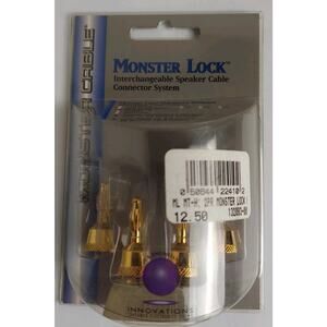 Monster Lock Monster Tips Modular Speaker Cable Termination Banana Plug 2 Pair